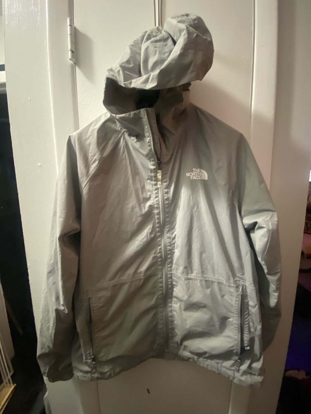 The North Face Hooded Rain Jacket Size M Grey Full Zip